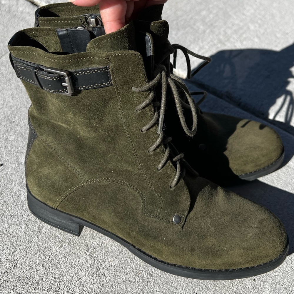 Franco Sarto Green Suede Boots
